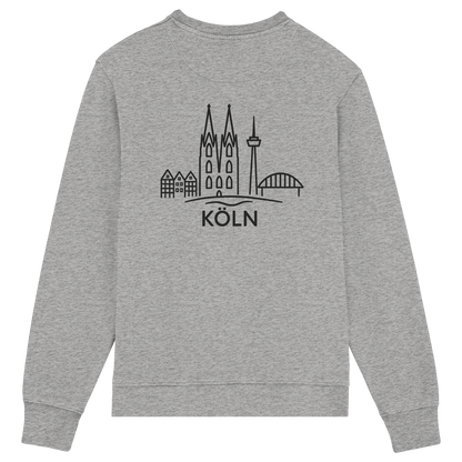 Köln Skyline (großer Druck auf dem Rücken) - Organic Lightweight Sweatshirt