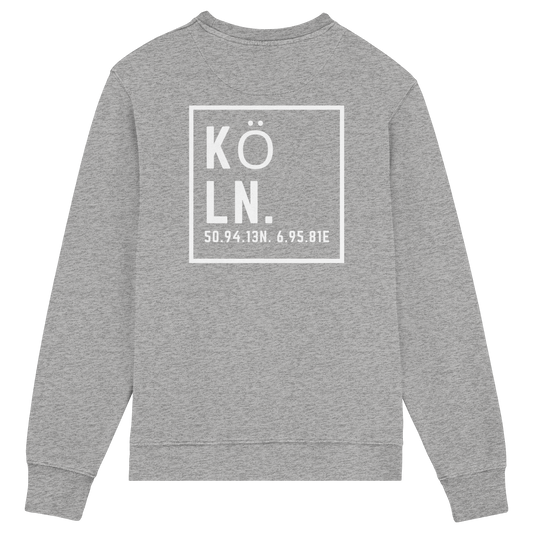 Köln Koordinaten (großer Druck auf dem Rücken) - Organic Lightweight Sweatshirt