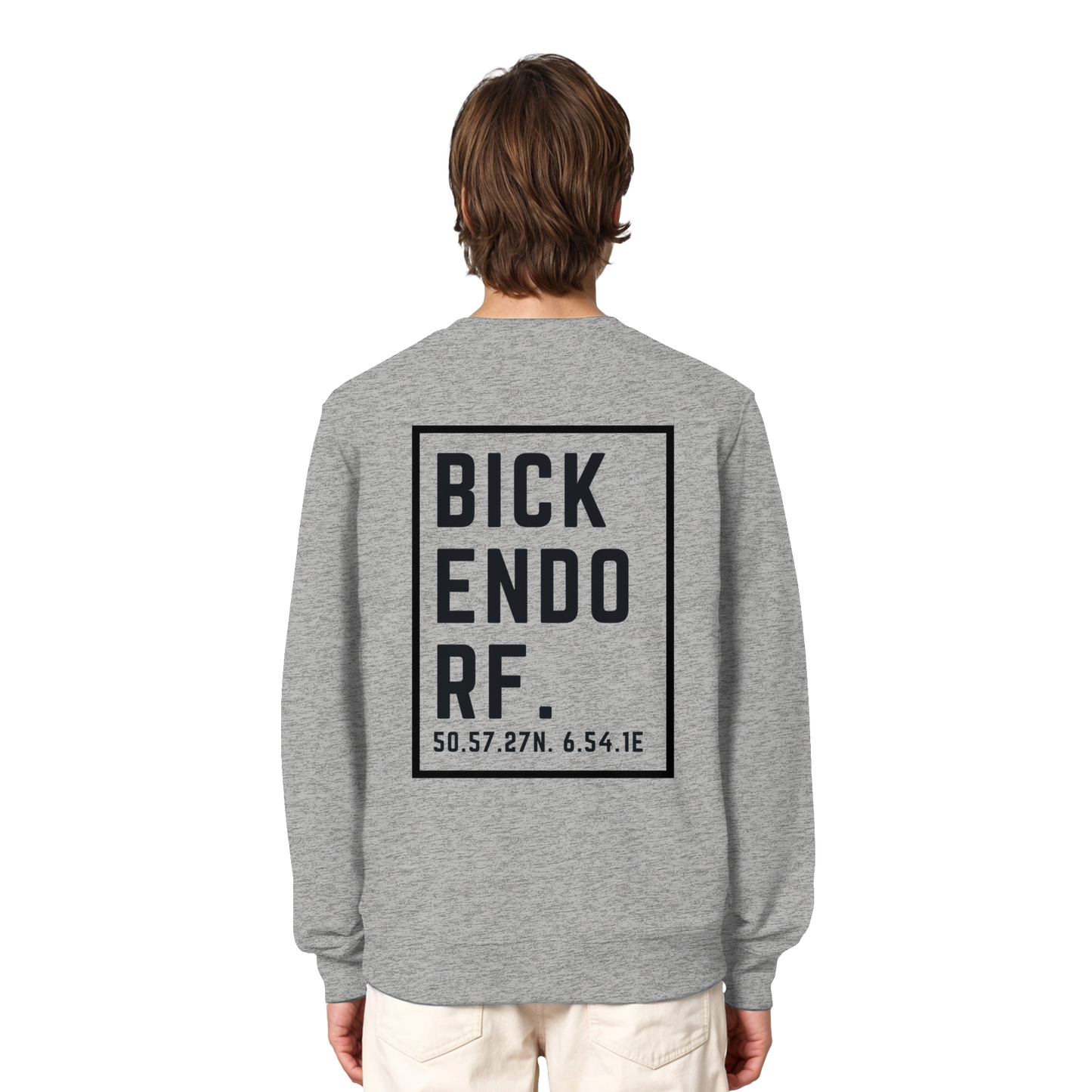 Bickendorf Koordinaten (großer Druck auf dem Rücken) - Organic Lightweight Sweatshirt