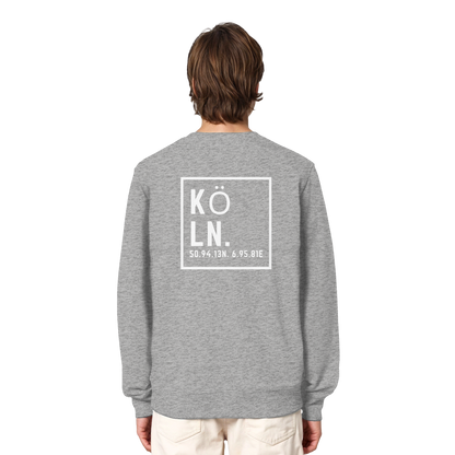 Köln Koordinaten (großer Druck auf dem Rücken) - Organic Lightweight Sweatshirt