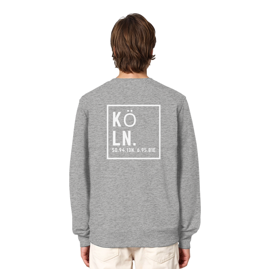Köln Koordinaten (großer Druck auf dem Rücken) - Organic Lightweight Sweatshirt