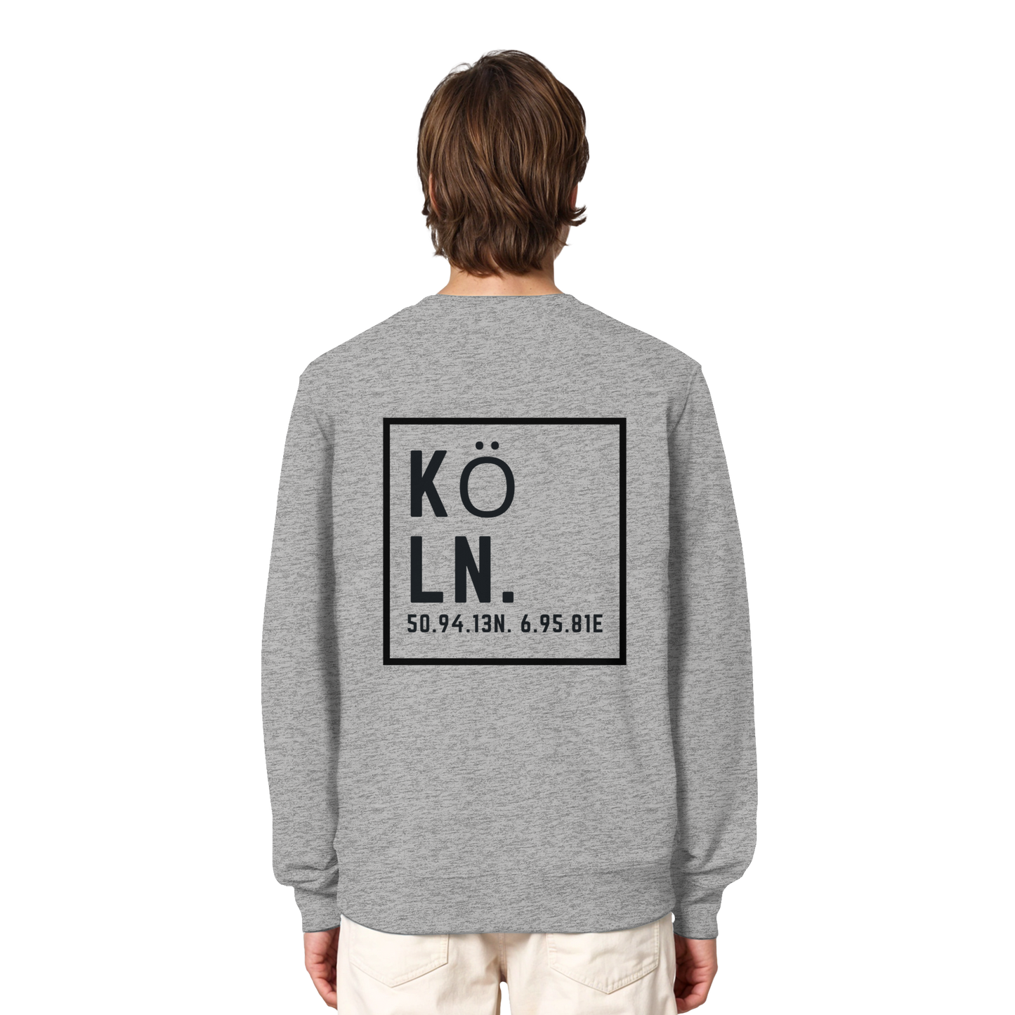 Köln Koordinaten (großer Druck auf dem Rücken) - Organic Lightweight Sweatshirt