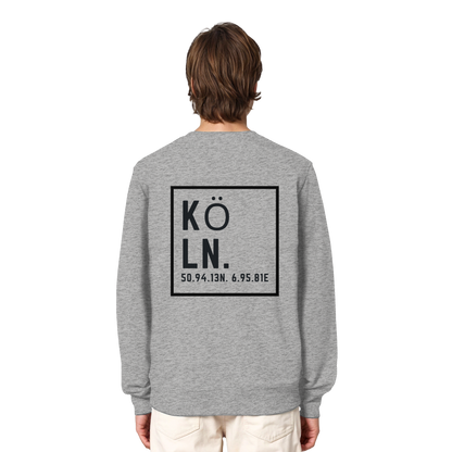 Köln Koordinaten (großer Druck auf dem Rücken) - Organic Lightweight Sweatshirt