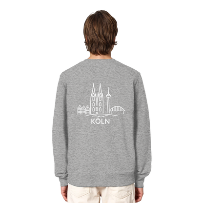 Köln Skyline (großer Druck auf dem Rücken) - Organic Lightweight Sweatshirt