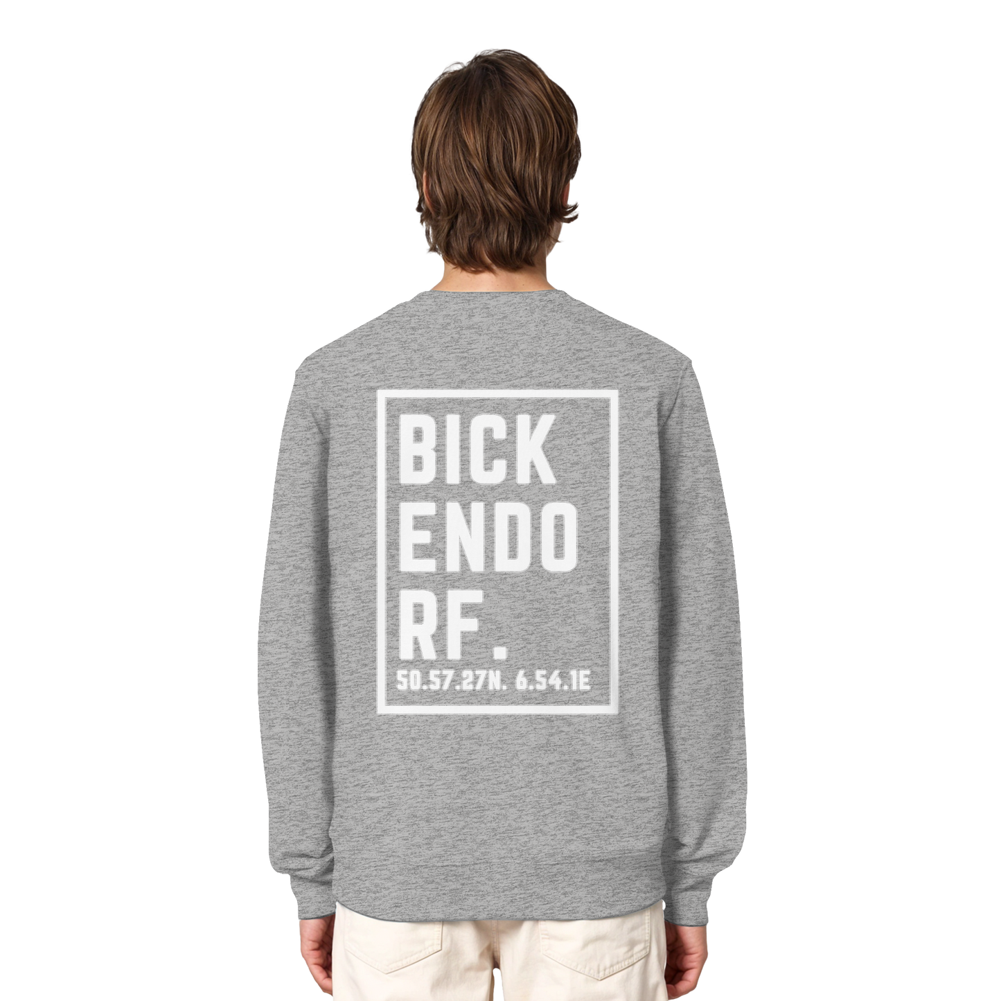 Bickendorf Koordinaten (großer Druck auf dem Rücken) - Organic Lightweight Sweatshirt