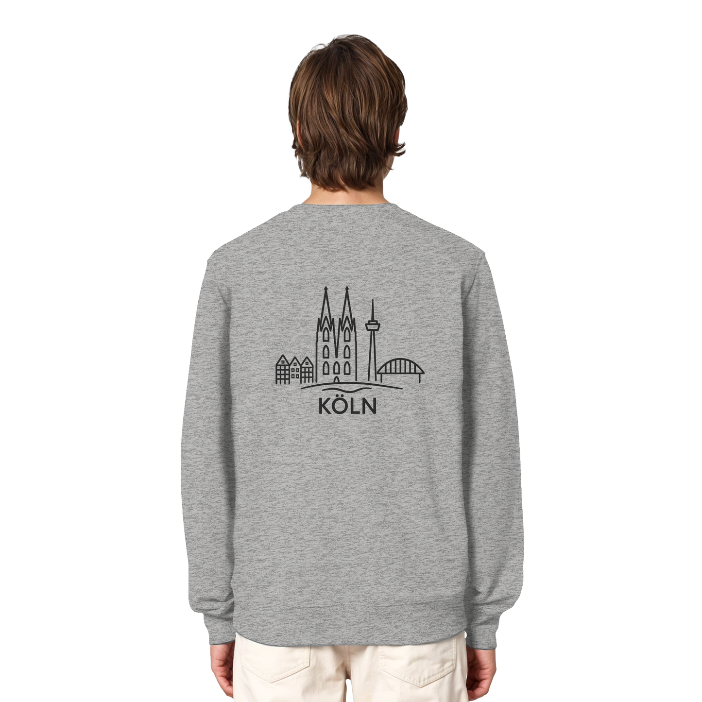 Köln Skyline (großer Druck auf dem Rücken) - Organic Lightweight Sweatshirt