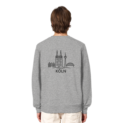 Köln Skyline (großer Druck auf dem Rücken) - Organic Lightweight Sweatshirt