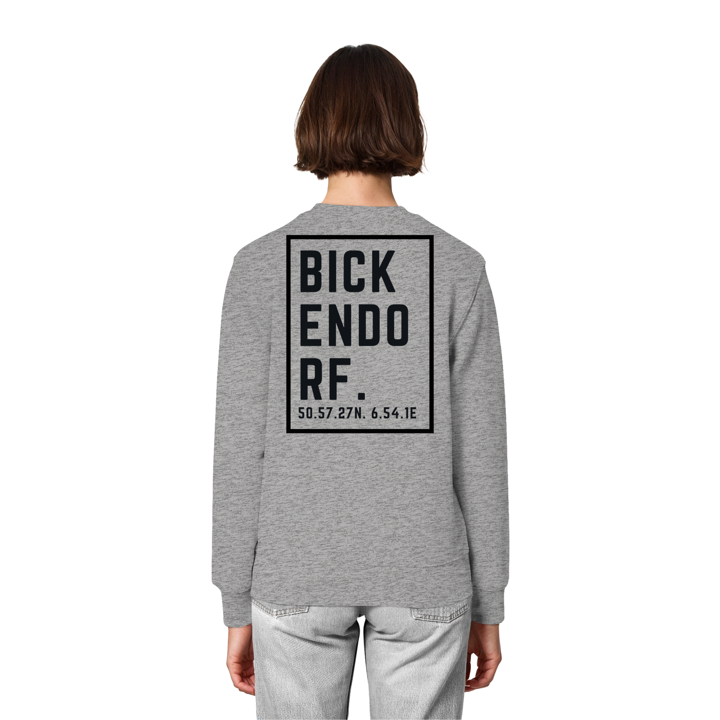 Bickendorf Koordinaten (großer Druck auf dem Rücken) - Organic Lightweight Sweatshirt