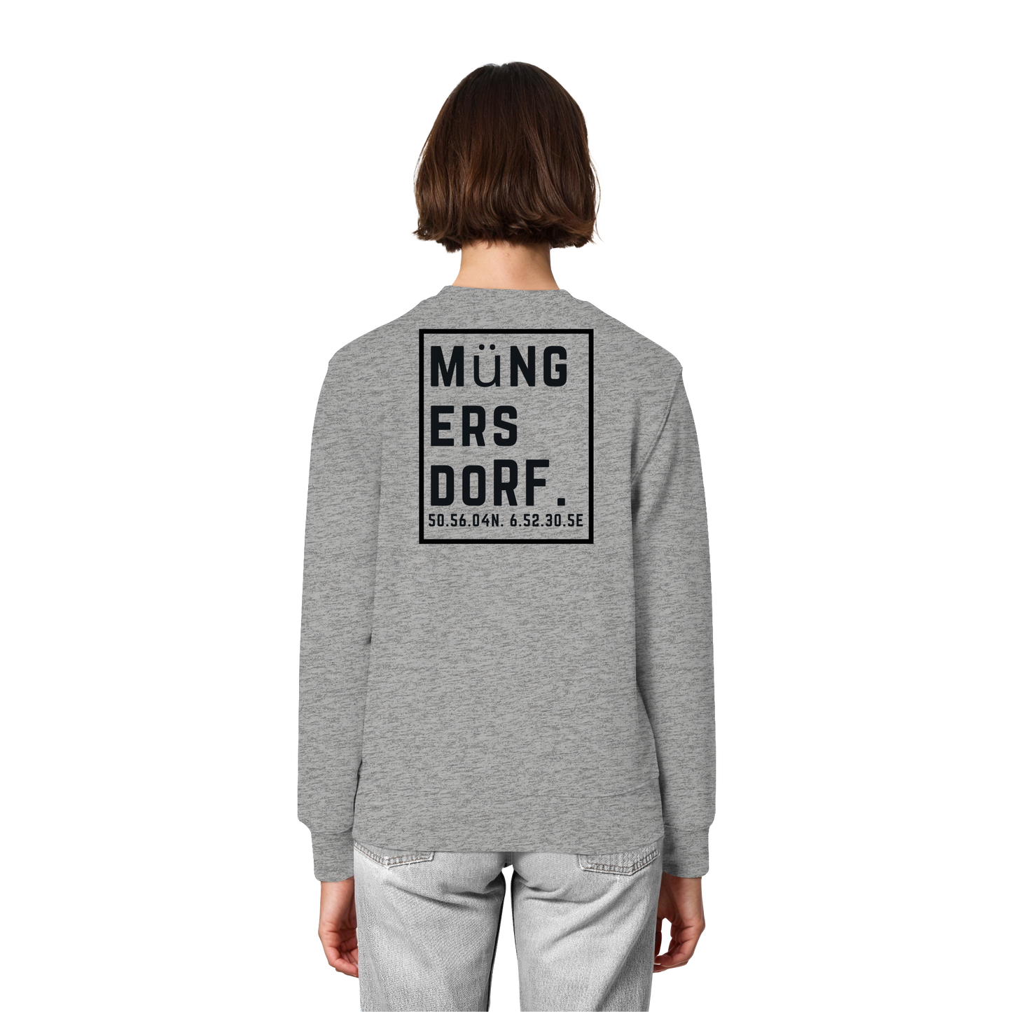 Müngersdorf Koordinaten (großer Druck auf dem Rücken) - Organic Lightweight Sweatshirt