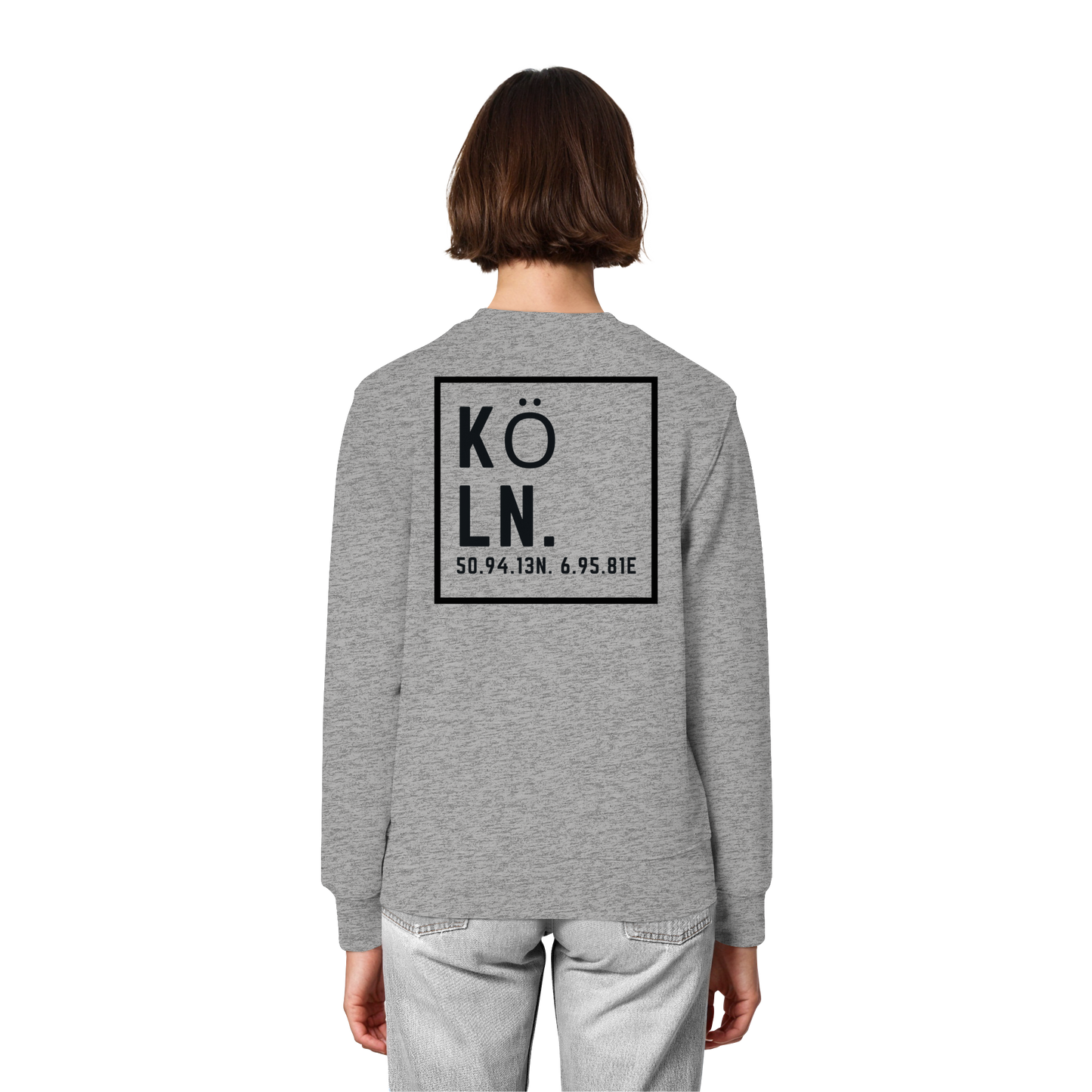 Köln Koordinaten (großer Druck auf dem Rücken) - Organic Lightweight Sweatshirt