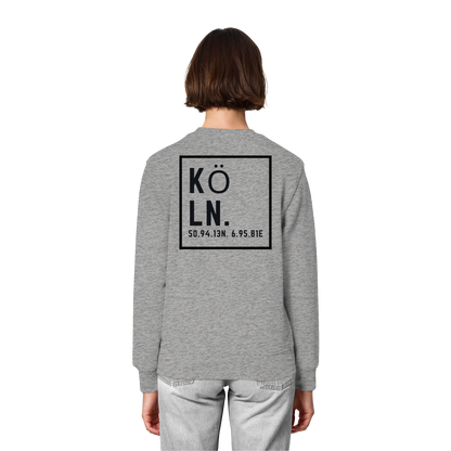 Köln Koordinaten (großer Druck auf dem Rücken) - Organic Lightweight Sweatshirt