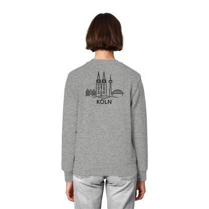 Köln Skyline (großer Druck auf dem Rücken) - Organic Lightweight Sweatshirt
