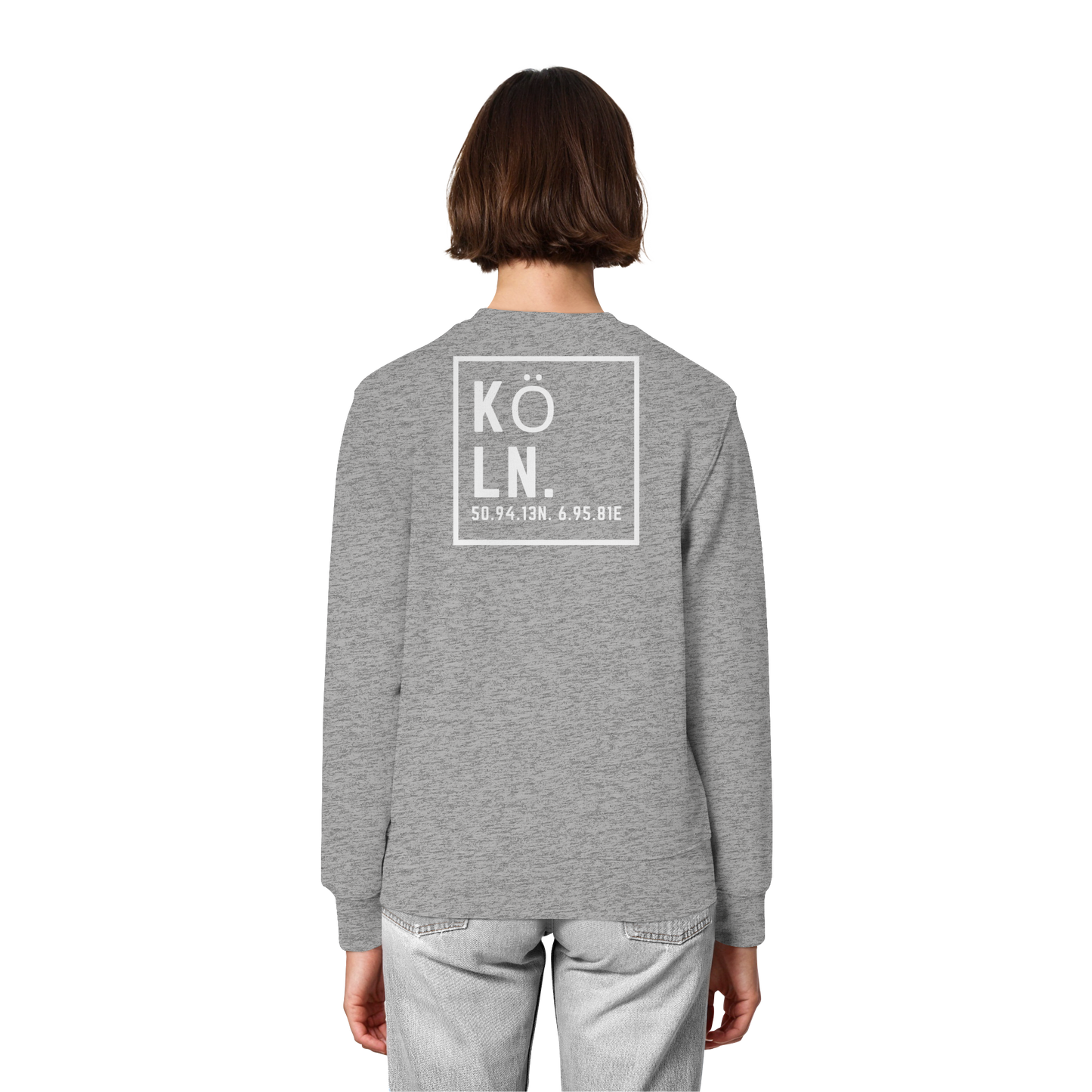 Köln Koordinaten (großer Druck auf dem Rücken) - Organic Lightweight Sweatshirt