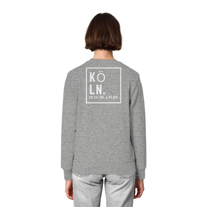 Köln Koordinaten (großer Druck auf dem Rücken) - Organic Lightweight Sweatshirt