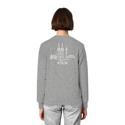 Köln Skyline (großer Druck auf dem Rücken) - Organic Lightweight Sweatshirt