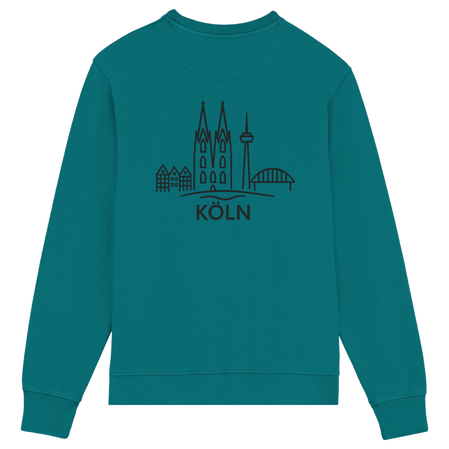 Köln Skyline (großer Druck auf dem Rücken) - Organic Lightweight Sweatshirt