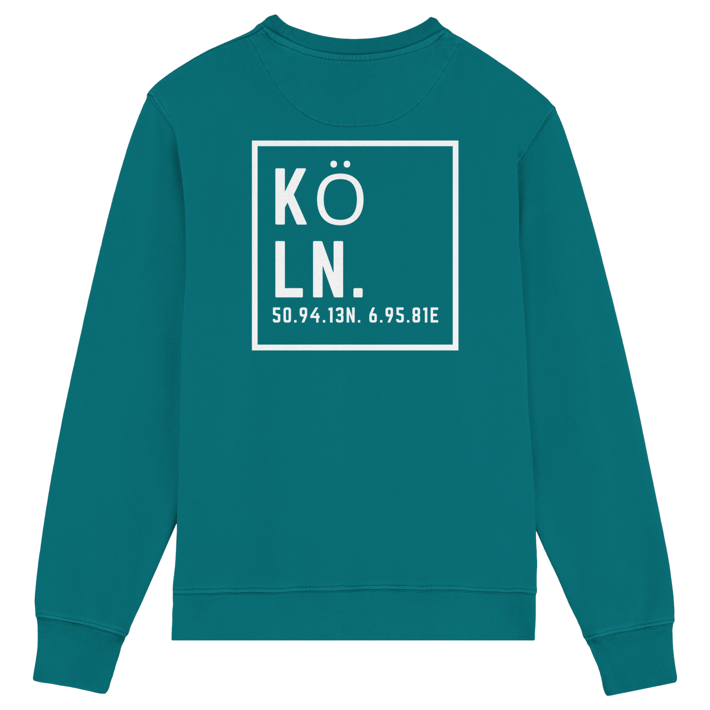 Köln Koordinaten (großer Druck auf dem Rücken) - Organic Lightweight Sweatshirt