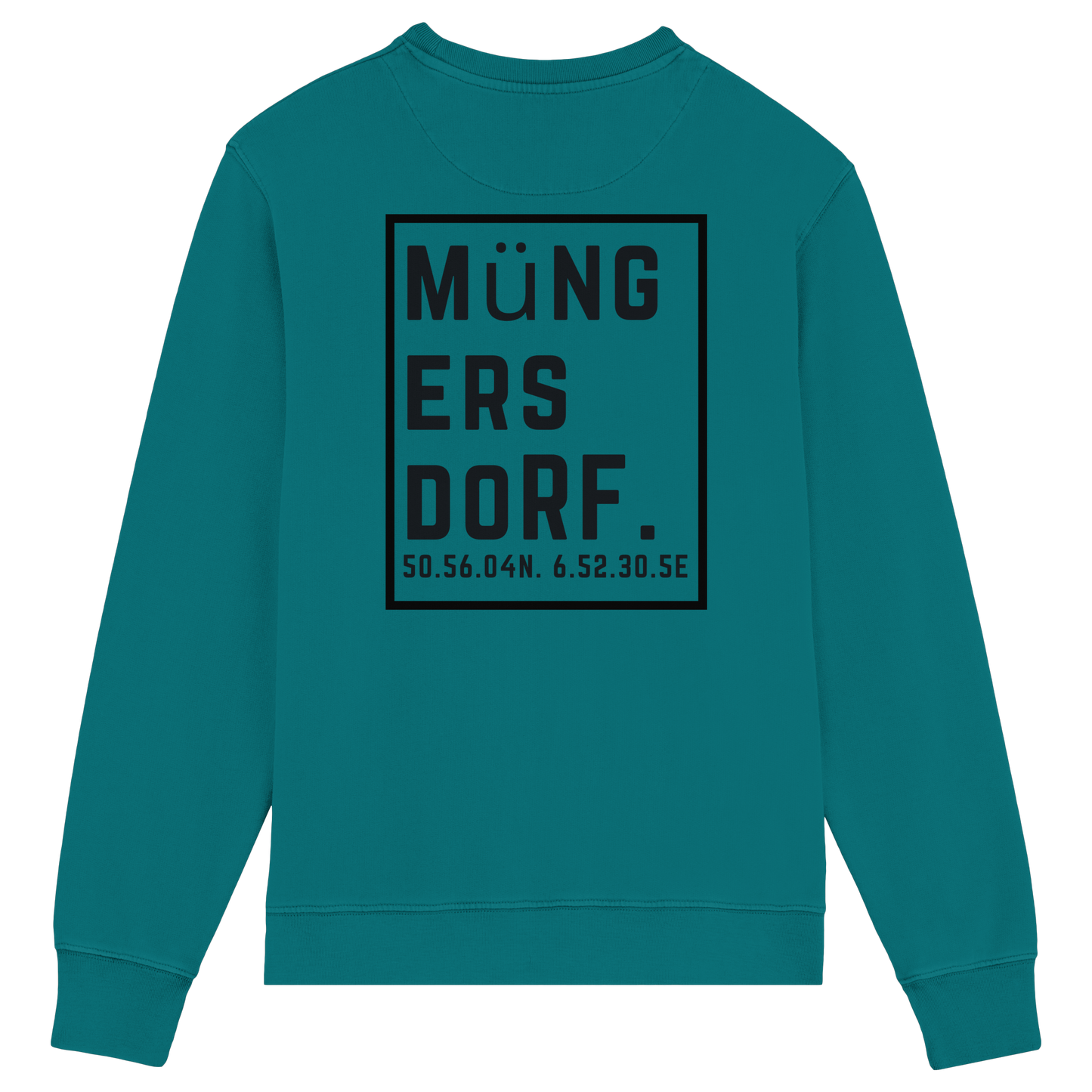 Müngersdorf Koordinaten (großer Druck auf dem Rücken) - Organic Lightweight Sweatshirt