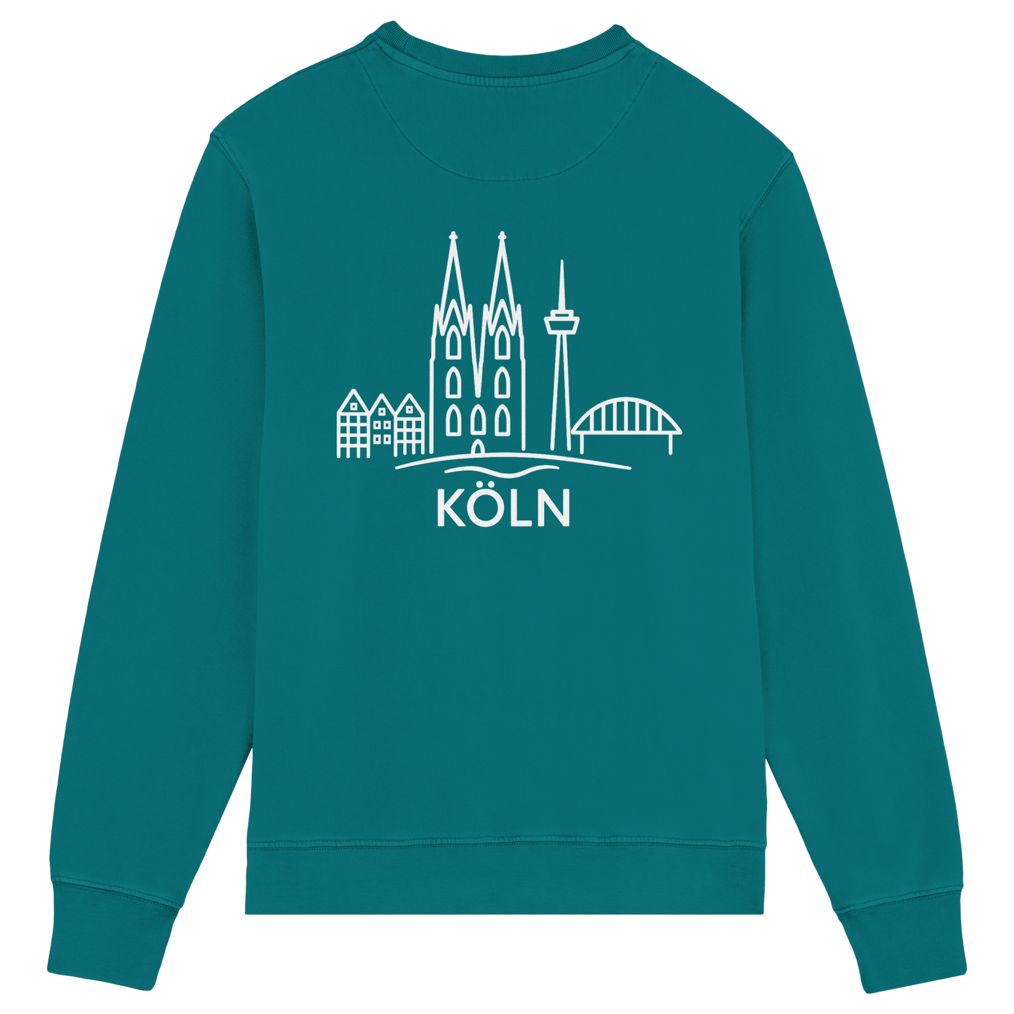 Köln Skyline (großer Druck auf dem Rücken) - Organic Lightweight Sweatshirt