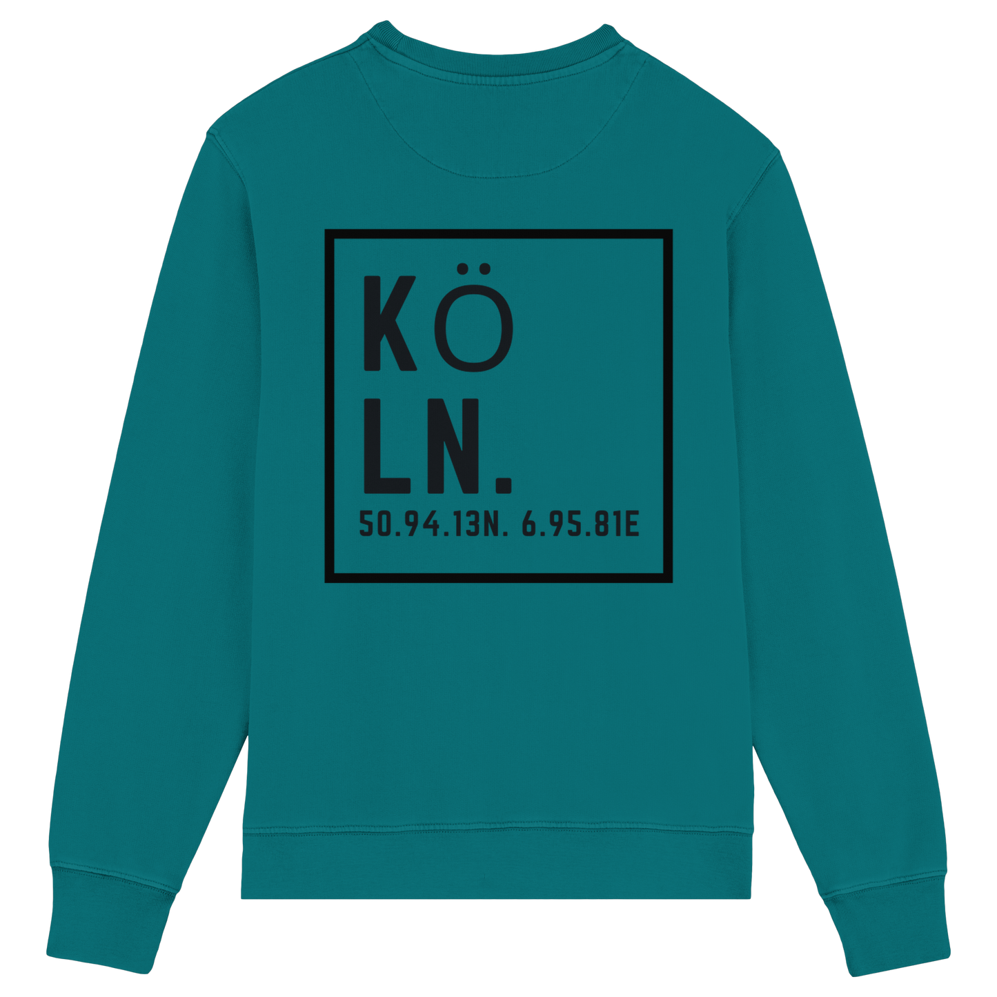 Köln Koordinaten (großer Druck auf dem Rücken) - Organic Lightweight Sweatshirt