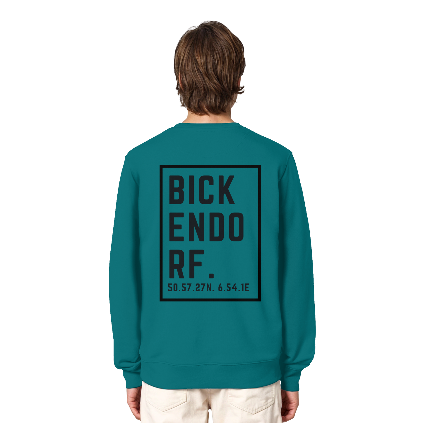 Bickendorf Koordinaten (großer Druck auf dem Rücken) - Organic Lightweight Sweatshirt