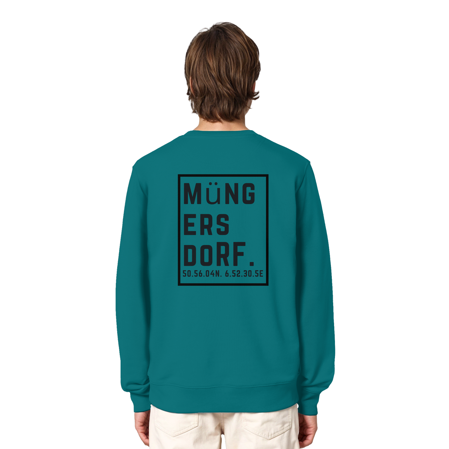 Müngersdorf Koordinaten (großer Druck auf dem Rücken) - Organic Lightweight Sweatshirt