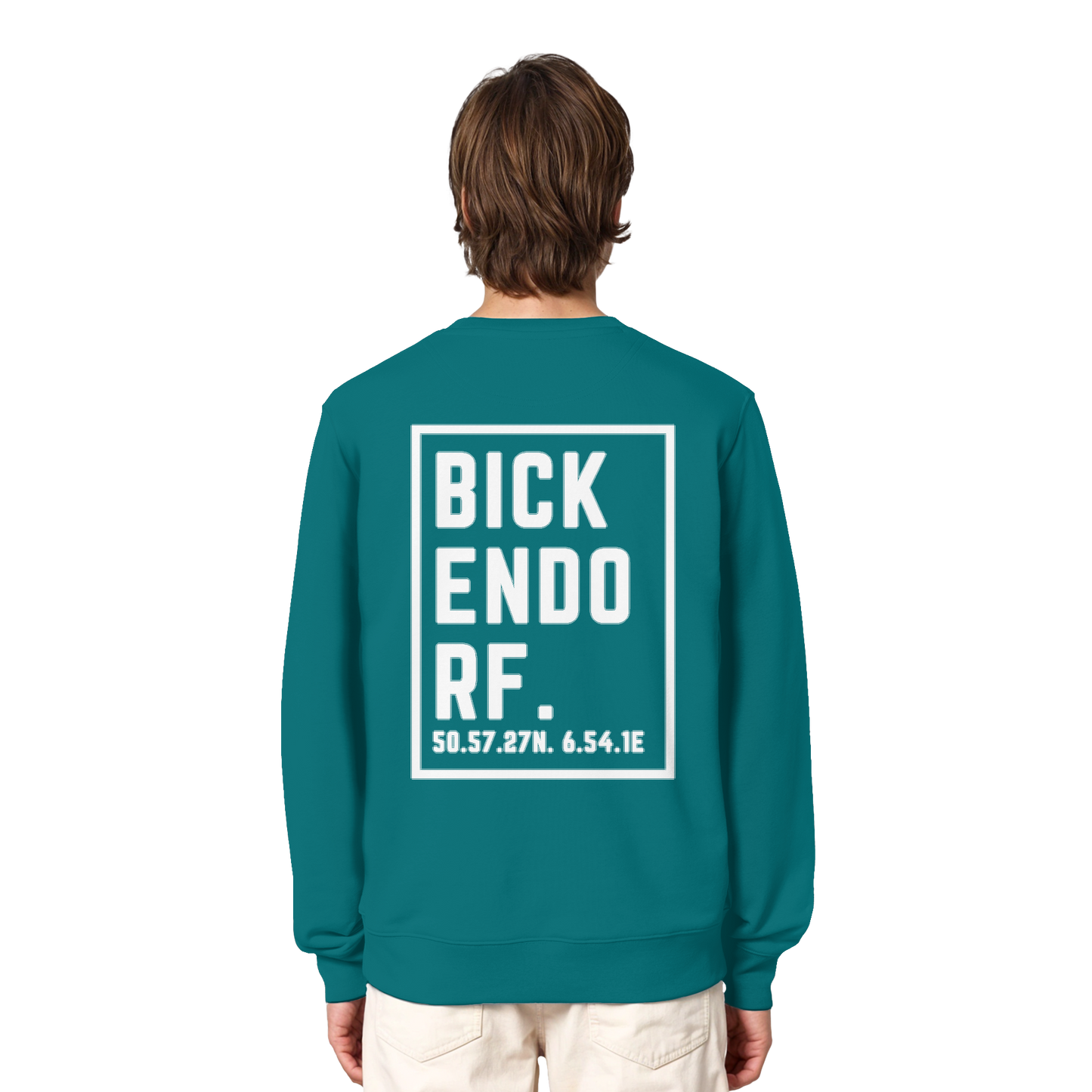 Bickendorf Koordinaten (großer Druck auf dem Rücken) - Organic Lightweight Sweatshirt