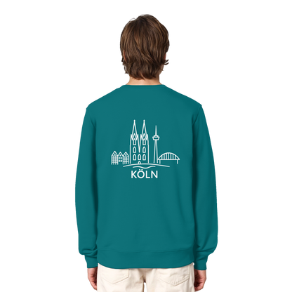 Köln Skyline (großer Druck auf dem Rücken) - Organic Lightweight Sweatshirt