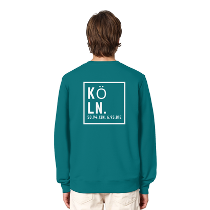 Köln Koordinaten (großer Druck auf dem Rücken) - Organic Lightweight Sweatshirt
