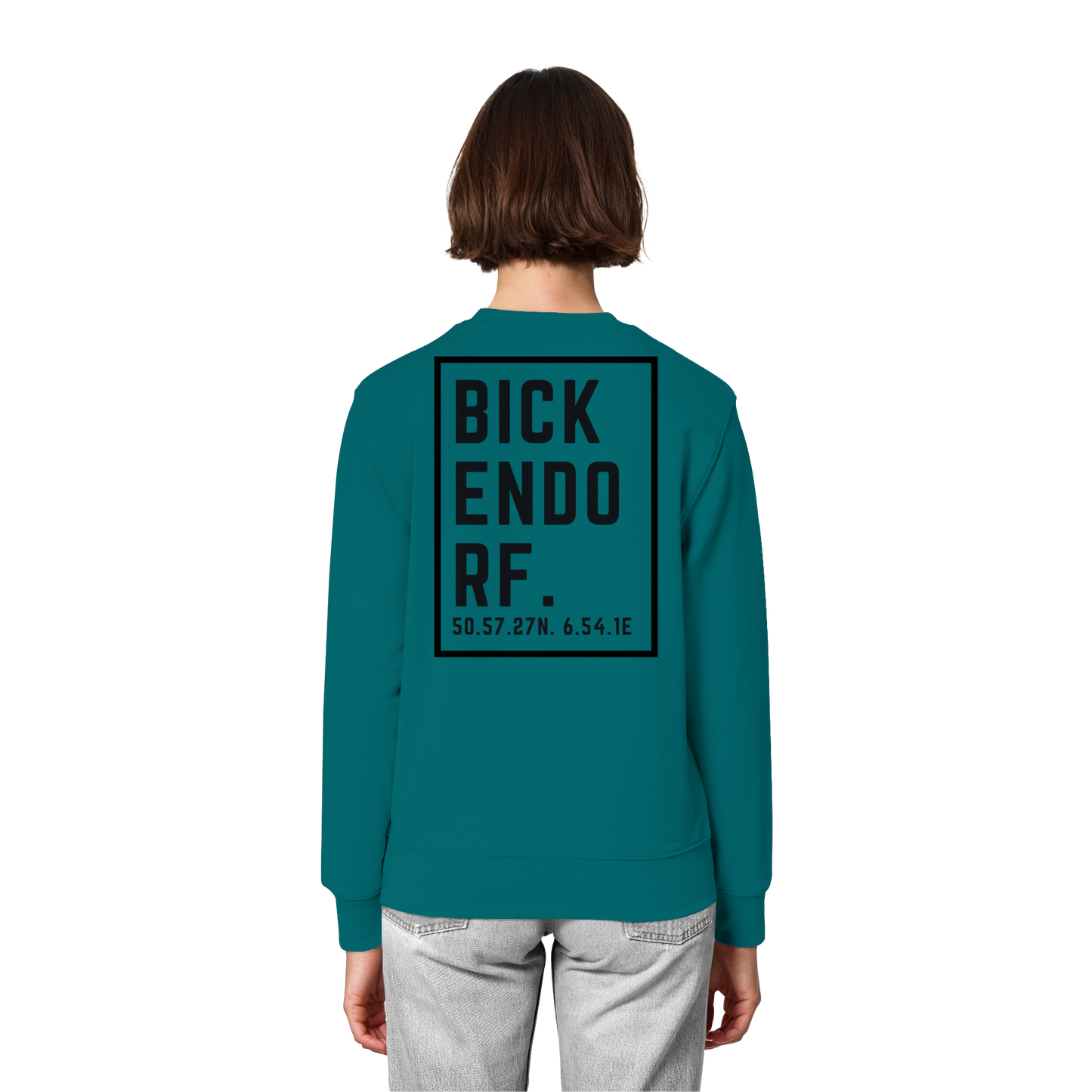 Bickendorf Koordinaten (großer Druck auf dem Rücken) - Organic Lightweight Sweatshirt