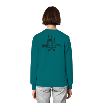 Köln Skyline (großer Druck auf dem Rücken) - Organic Lightweight Sweatshirt