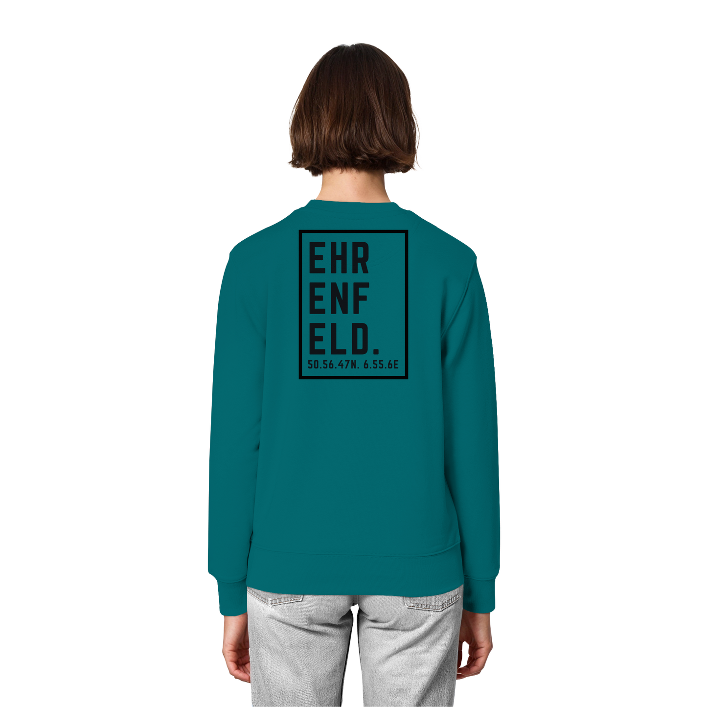 Ehrenfeld Koordinaten (großer Druck auf dem Rücken) - Organic Lightweight Sweatshirt