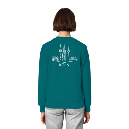 Köln Skyline (großer Druck auf dem Rücken) - Organic Lightweight Sweatshirt