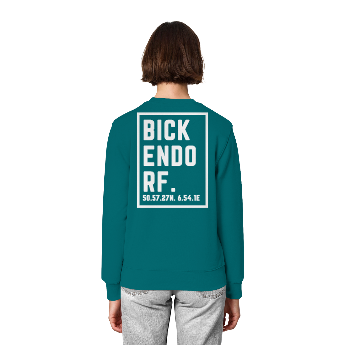 Bickendorf Koordinaten (großer Druck auf dem Rücken) - Organic Lightweight Sweatshirt