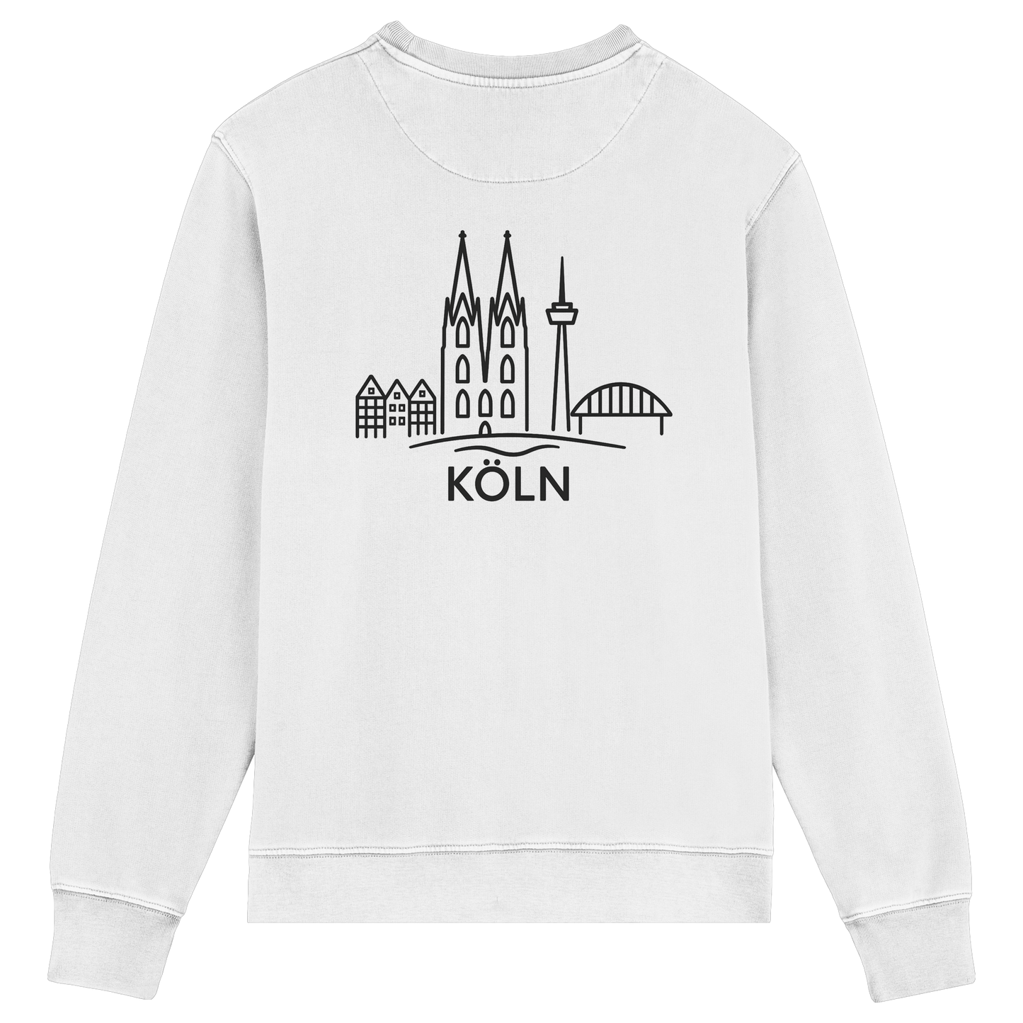 Köln Skyline (großer Druck auf dem Rücken) - Organic Lightweight Sweatshirt