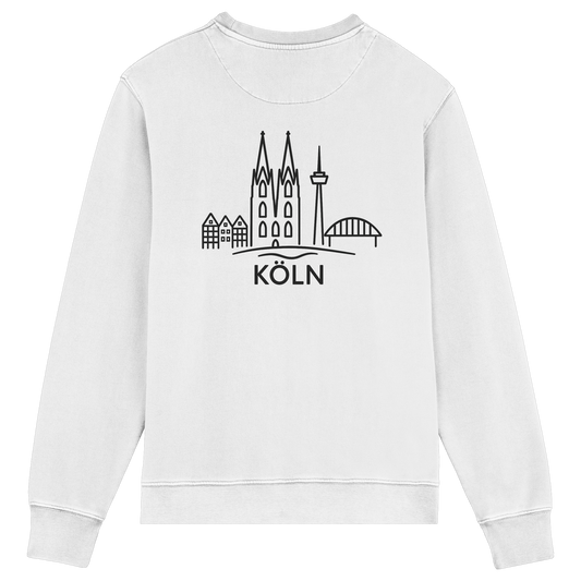 Köln Skyline (großer Druck auf dem Rücken) - Organic Lightweight Sweatshirt