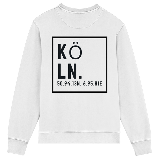 Köln Koordinaten (großer Druck auf dem Rücken) - Organic Lightweight Sweatshirt