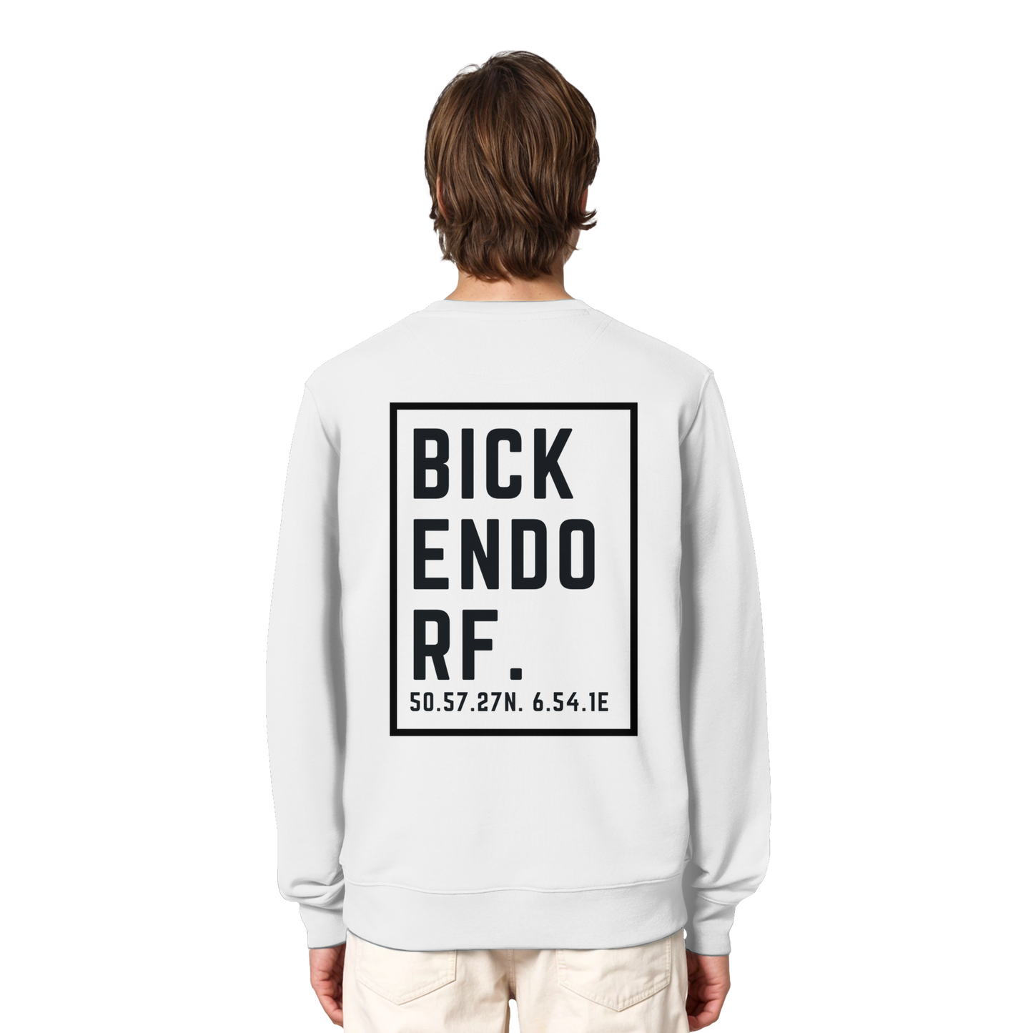 Bickendorf Koordinaten (großer Druck auf dem Rücken) - Organic Lightweight Sweatshirt