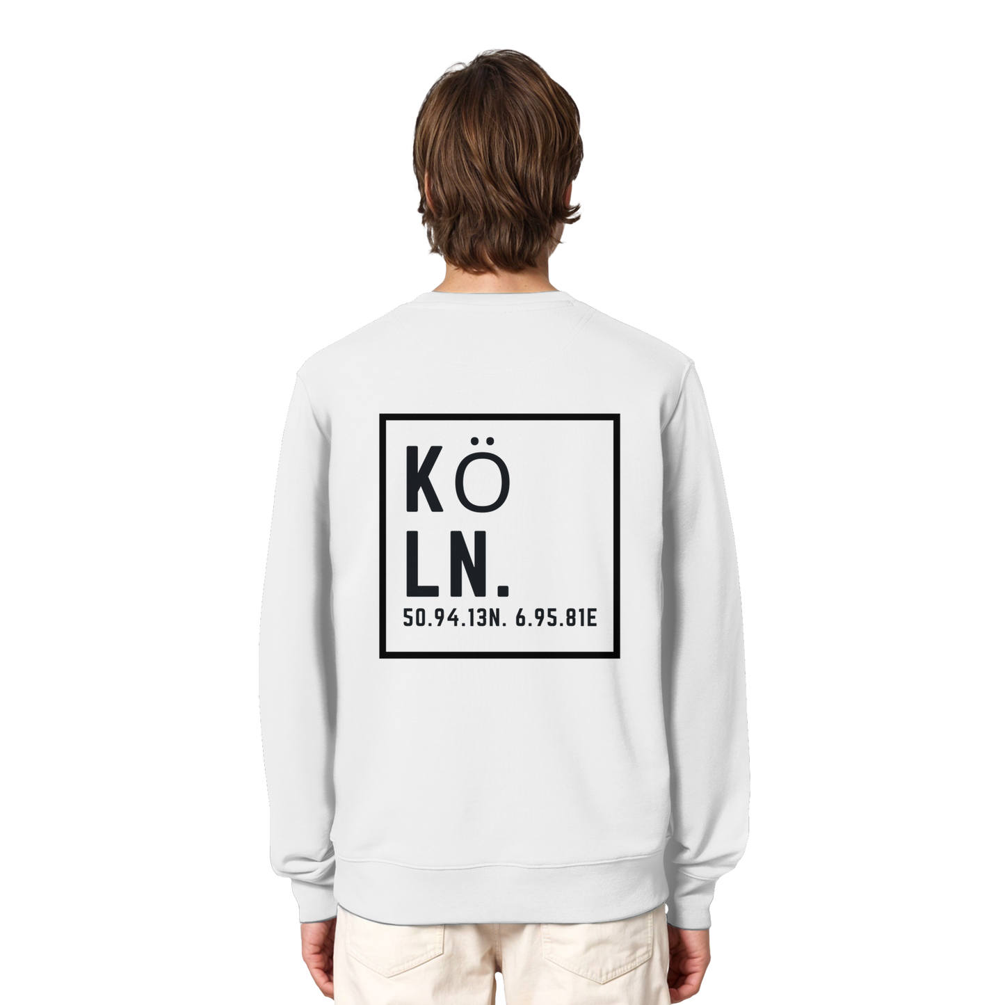 Köln Koordinaten (großer Druck auf dem Rücken) - Organic Lightweight Sweatshirt