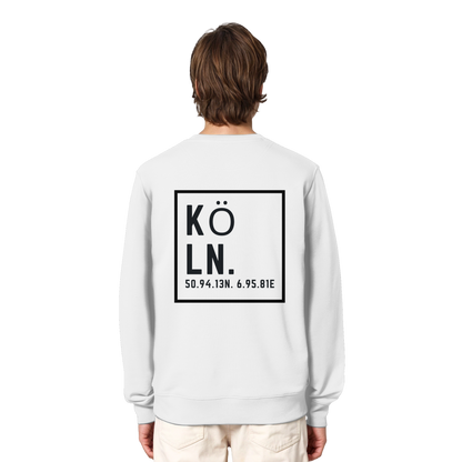 Köln Koordinaten (großer Druck auf dem Rücken) - Organic Lightweight Sweatshirt