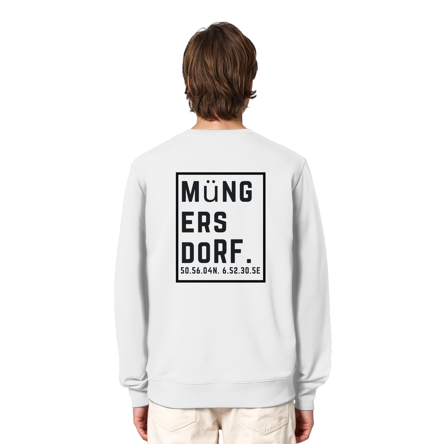 Müngersdorf Koordinaten (großer Druck auf dem Rücken) - Organic Lightweight Sweatshirt