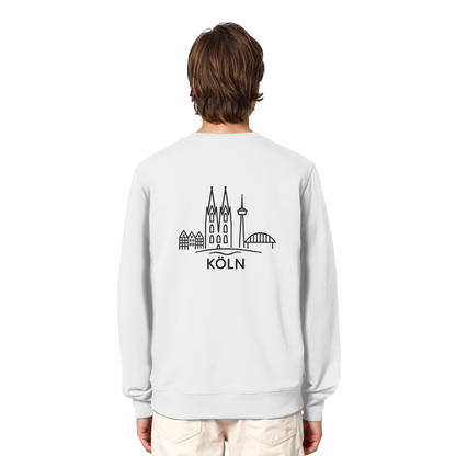 Köln Skyline (großer Druck auf dem Rücken) - Organic Lightweight Sweatshirt