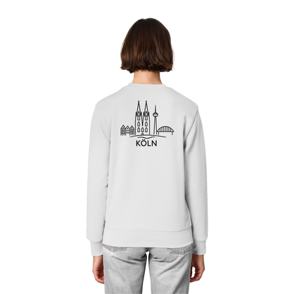 Köln Skyline (großer Druck auf dem Rücken) - Organic Lightweight Sweatshirt