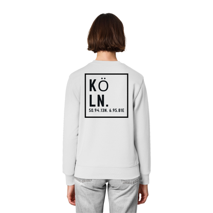 Köln Koordinaten (großer Druck auf dem Rücken) - Organic Lightweight Sweatshirt