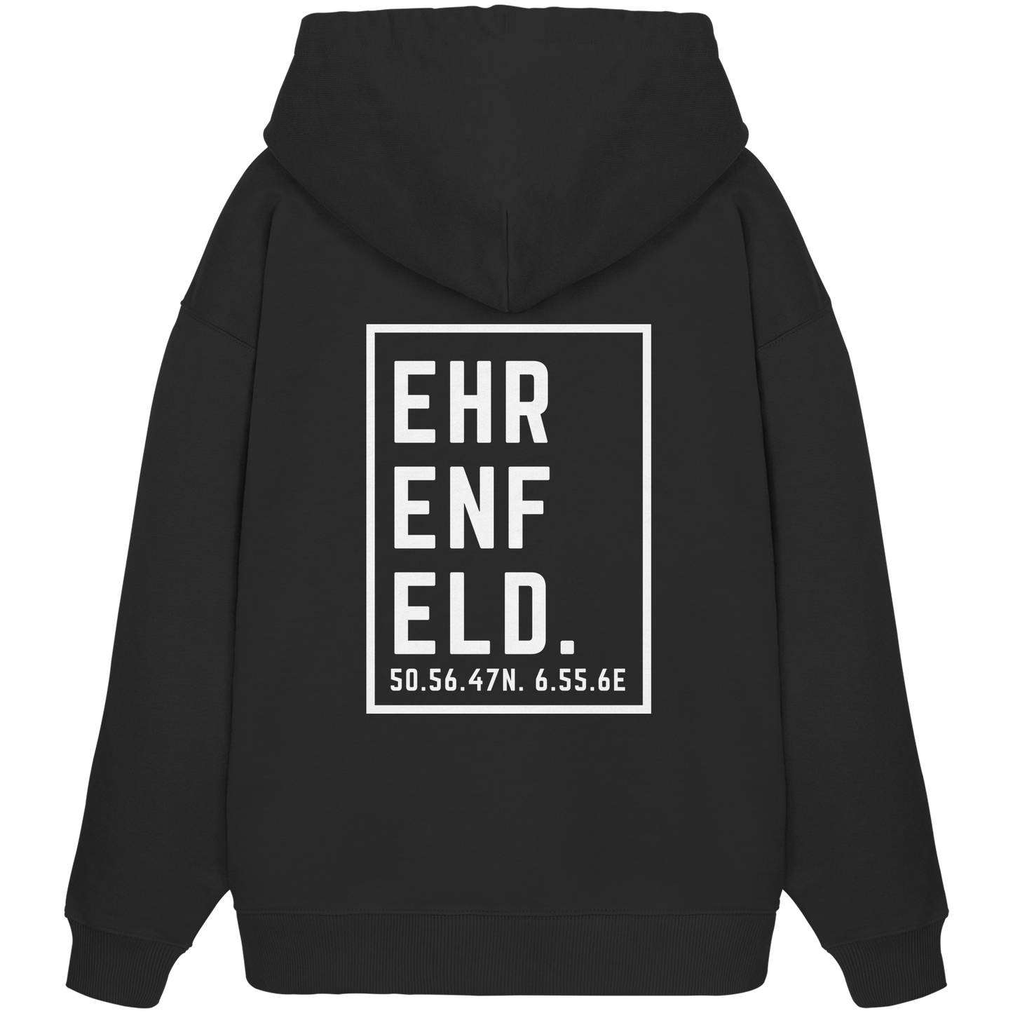 Ehrenfeld Koordinaten (großer Druck auf dem Rücken) - Organic Oversize Hoodie