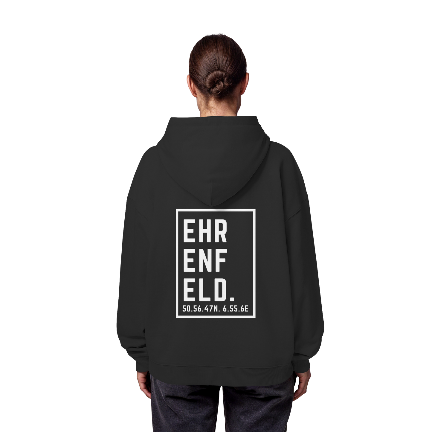 Ehrenfeld Koordinaten (großer Druck auf dem Rücken) - Organic Oversize Hoodie