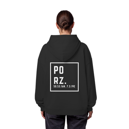 Porz Koordinaten (großer Druck Rücken) - Organic Oversize Hoodie