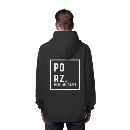 Porz Koordinaten (großer Druck Rücken) - Organic Oversize Hoodie