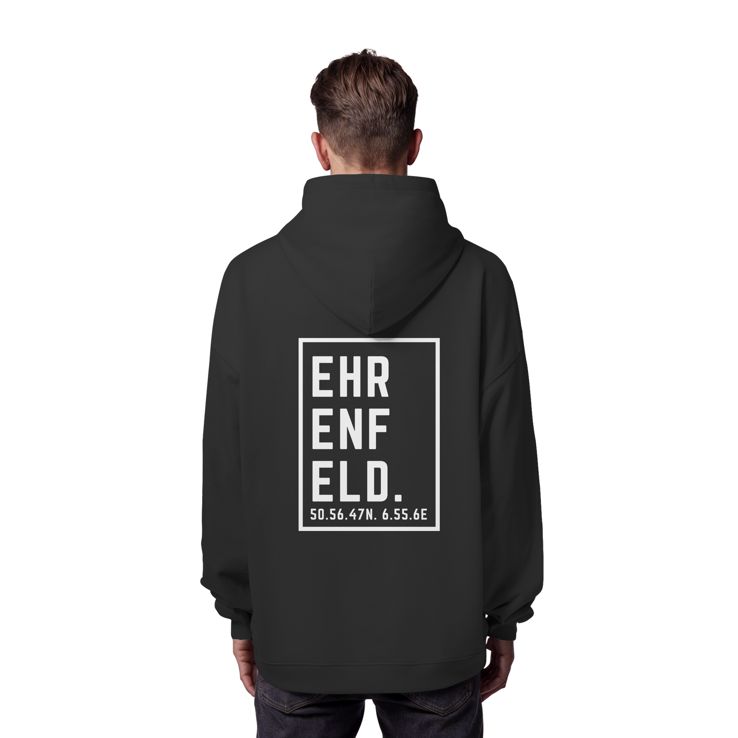 Ehrenfeld Koordinaten (großer Druck auf dem Rücken) - Organic Oversize Hoodie
