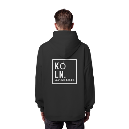 Köln Koordinaten (großer Druck auf dem Rücken) - Organic Oversize Hoodie